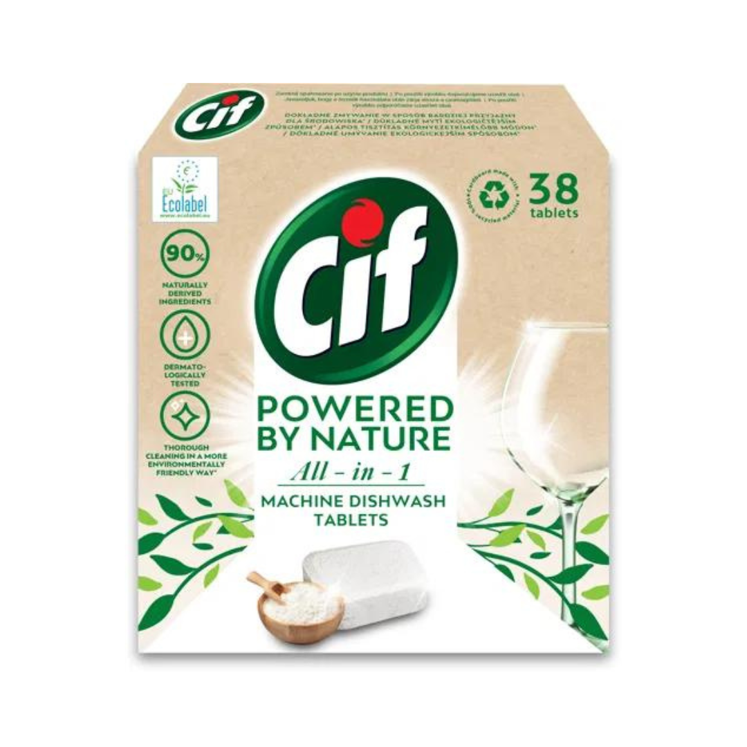 CIF All in One Powered by Nature tablete za mašinsko pranje sudova 38/1